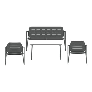 Set di mobili da giardino Andria acciaio [casa.pro]