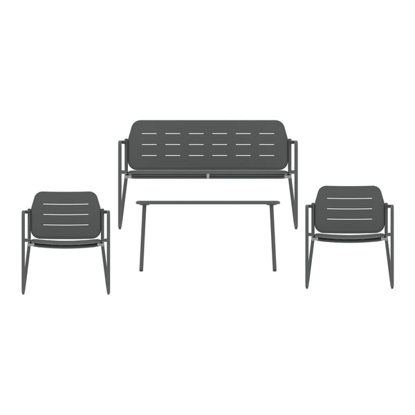 Set di mobili da giardino Andria acciaio [casa.pro]