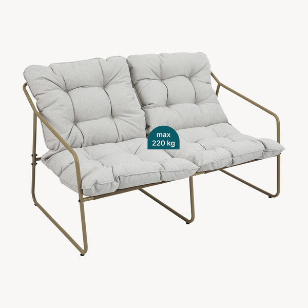 Set di 5 Mobili da Giardino Kivanta 2 Tavolini Rotondi 2 Poltrone e Divano [en.casa]