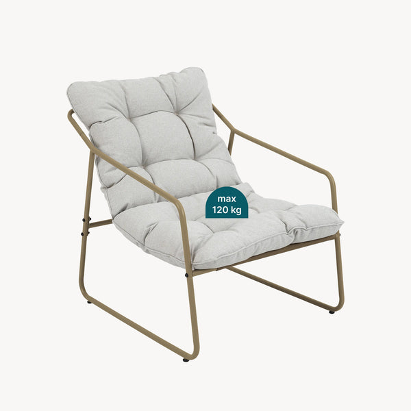 Set di 5 Mobili da Giardino Kivanta 2 Tavolini Rotondi 2 Poltrone e Divano [en.casa]