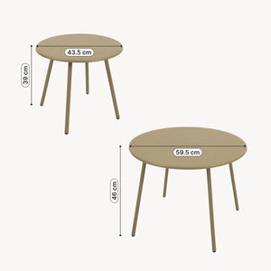 Set di 5 Mobili da Giardino Kivanta 2 Tavolini Rotondi 2 Poltrone e Divano [en.casa]