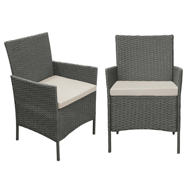 Set Salottino per Uso Esterno Mobili da Giardino/Terrazza Arredo in Polyrattan con Cuscini Set Composto di Tavolo con Piano in Vetro, Divano a 2 Posti e 2 Poltrone - Vari Colori  
