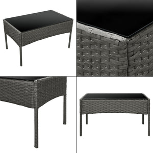 Set Salottino per Uso Esterno Mobili da Giardino/Terrazza Arredo in Polyrattan con Cuscini Set Composto di Tavolo con Piano in Vetro, Divano a 2 Posti e 2 Poltrone - Vari Colori  