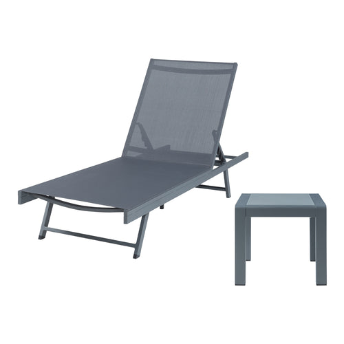 Set Baragiano di Tavolino e Lettino Prendisole - Antracite/Grigio casa.pro 