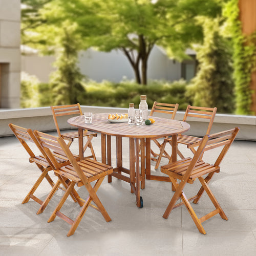 Set da Pranzo per Esterno Acerenza in Legno di Acacia Certificato FSC® [en.casa] 