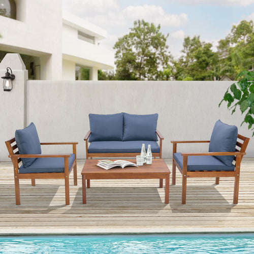 Gartenmöbelset Brittoli 4 - tlg. Akazienholz FSC® - zertifiziert [en.casa] - premiumXL