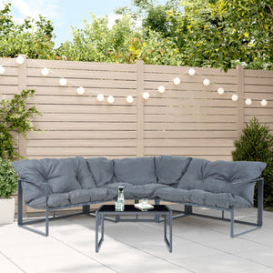 Set Salottino per Esterno Karg Divano Modulare a 3 pezzi e Tavolino casa.pro 