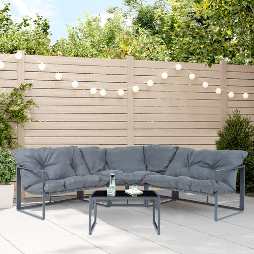 Set Salottino per Esterno Karg Divano Modulare a 3 pezzi e Tavolino casa.pro 