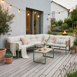 Set Salottino per Esterno Karg Divano Modulare a 3 pezzi e Tavolino casa.pro 