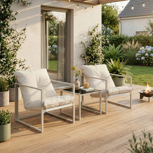 Set Salottino da Giardino Karg di 3 Mobili Tavolino e 2 Poltrone - casa.pro