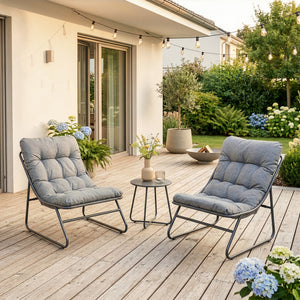 Set Salottino Malmö di 3 Mobili da Giardino con 2 Poltrone e Tavolino Rotondo casa.pro

