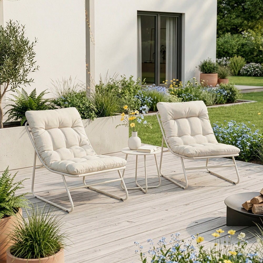 Set Salottino Malmö di 3 Mobili da Giardino con 2 Poltrone e Tavolino Rotondo casa.pro

