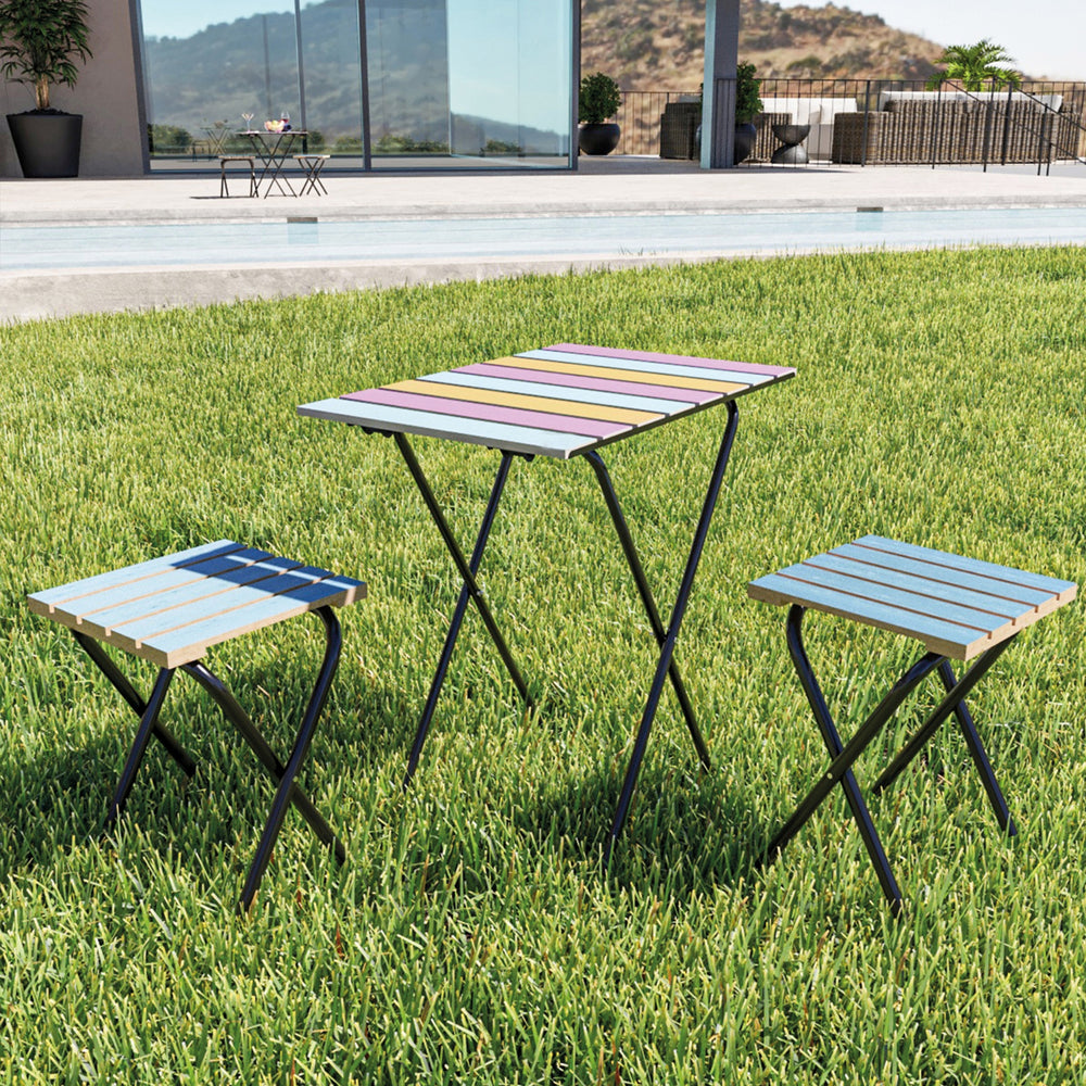 Set da bistrò Pieksämäki 3 pz. Multicolore [en.casa]