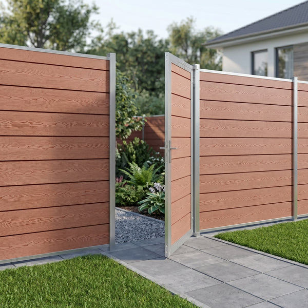 Cancello da Giardino Pedonale Segovia 90x180 cm Porta per Recinzione con Serratura NEU.HOLZ 