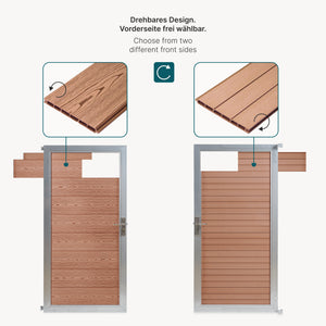 Cancello da Giardino Pedonale Segovia 90x180 cm Porta per Recinzione con Serratura NEU.HOLZ 