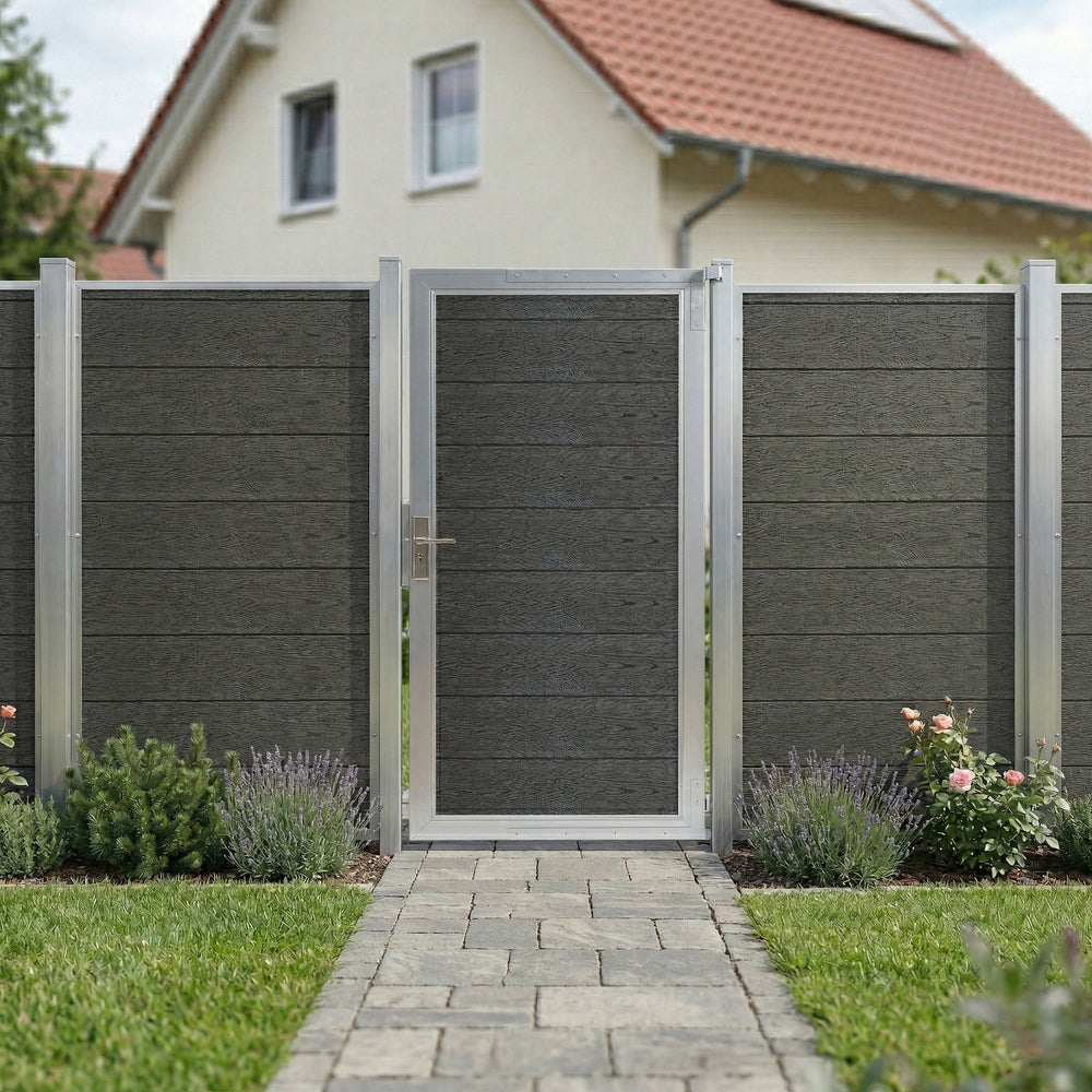 Cancello da Giardino Pedonale Segovia 90x180 cm Porta per Recinzione con Serratura NEU.HOLZ 