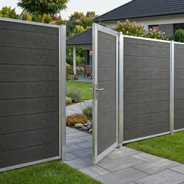 Cancello da Giardino Pedonale Segovia 90x180 cm Porta per Recinzione con Serratura NEU.HOLZ 