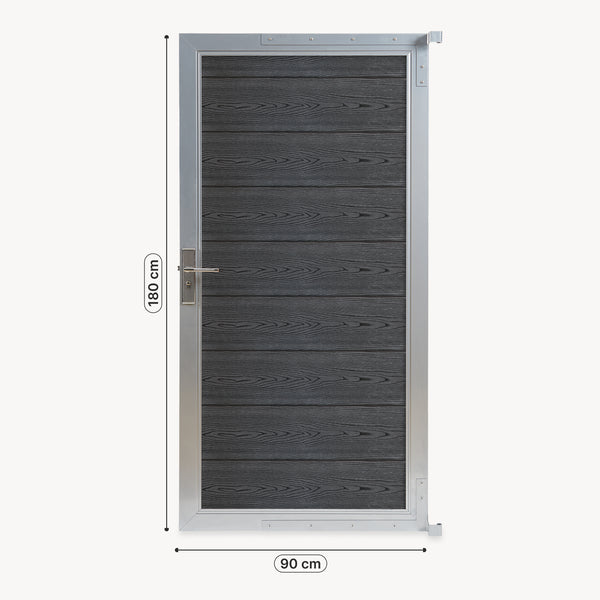 Cancello da Giardino Pedonale Segovia 90x180 cm Porta per Recinzione con Serratura NEU.HOLZ 