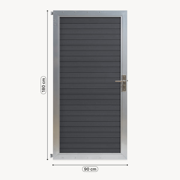 Cancello da Giardino Pedonale Segovia 90x180 cm Porta per Recinzione con Serratura NEU.HOLZ 