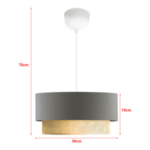 Lampada a Sospensione 'Loughborough' Lampada da Soffitto con Paralume a Doppio Cilindro Lampadario con Abat-jour in Tessuto - Vari Colori - lux.pro 