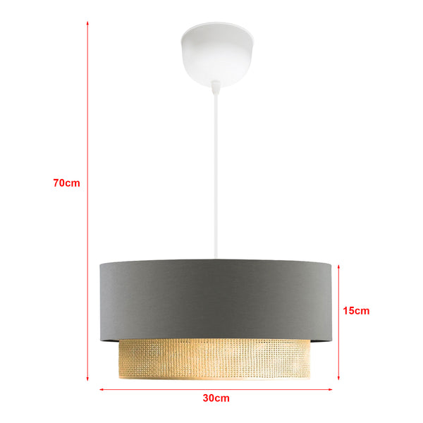 Lampada a Sospensione 'Loughborough' Lampada da Soffitto con Paralume a Doppio Cilindro Lampadario con Abat-jour in Tessuto - Vari Colori - lux.pro 