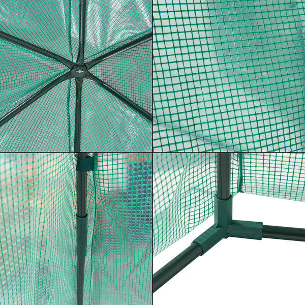 Serra da Giardino Hunze per Coltivazione Piante Copertura Semitrasparente Bianco / Verde [en.casa]