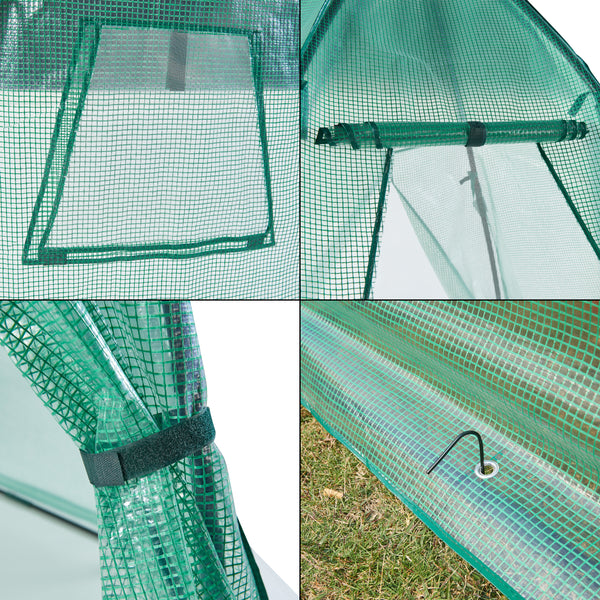 Serra da Giardino Hunze per Coltivazione Piante Copertura Semitrasparente Bianco / Verde [en.casa]