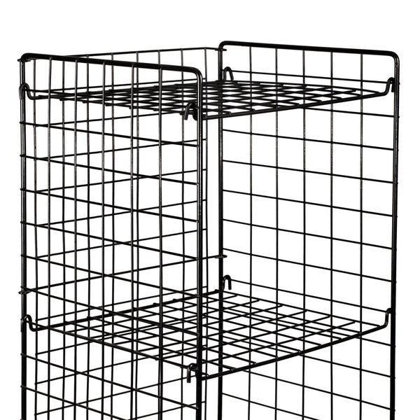 Scaffale in Metallo Reticolato 'Jægerspris' Scaffale Stretto con 3/4/5 Ripiani Rimovibili Mobile Espositore in Stile Industriale - Nero [en.casa] 