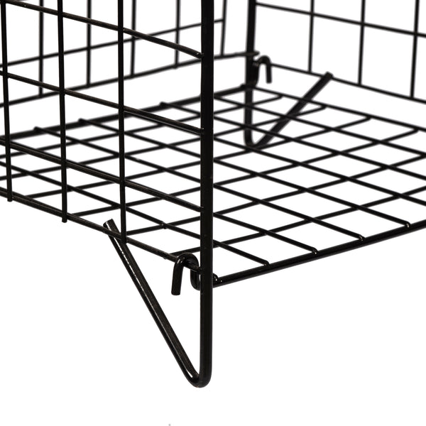 Scaffale in Metallo Reticolato 'Jægerspris' Scaffale Stretto con 3/4/5 Ripiani Rimovibili Mobile Espositore in Stile Industriale - Nero [en.casa] 