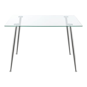 Tavolo da Pranzo Hyrynsalmi Piano Rettangolare in Vetro 110 x 70 cm Gambe in Acciaio - Vari colori [en.casa]