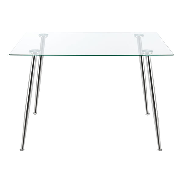 Tavolo da Pranzo Hyrynsalmi Piano Rettangolare in Vetro 110 x 70 cm Gambe in Acciaio - Vari colori [en.casa]