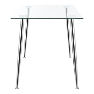Tavolo da Pranzo Hyrynsalmi Piano Rettangolare in Vetro 110 x 70 cm Gambe in Acciaio - Vari colori [en.casa]
