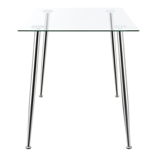 Tavolo da Pranzo Hyrynsalmi Piano Rettangolare in Vetro 110 x 70 cm Gambe in Acciaio - Vari colori [en.casa]