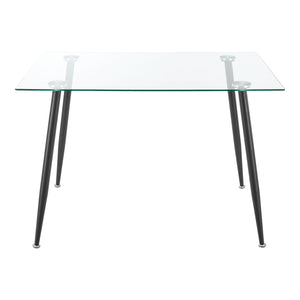 Tavolo da Pranzo Hyrynsalmi Piano Rettangolare in Vetro 110 x 70 cm Gambe in Acciaio - Vari colori [en.casa]