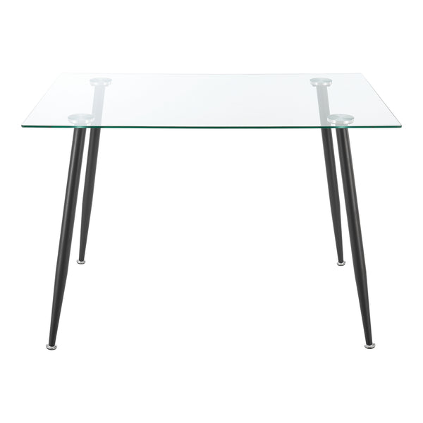 Tavolo da Pranzo Hyrynsalmi Piano Rettangolare in Vetro 110 x 70 cm Gambe in Acciaio - Vari colori [en.casa]