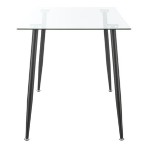 Tavolo da Pranzo Hyrynsalmi Piano Rettangolare in Vetro 110 x 70 cm Gambe in Acciaio - Vari colori [en.casa]