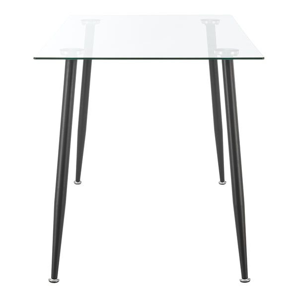 Tavolo da Pranzo Hyrynsalmi Piano Rettangolare in Vetro 110 x 70 cm Gambe in Acciaio - Vari colori [en.casa]