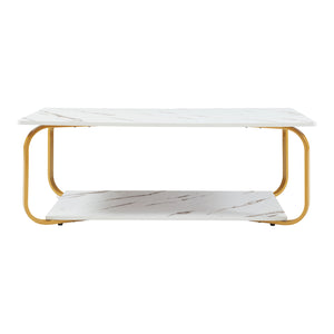 Tavolino Kolta 120x60x43 cm effetto marmo [en.casa]