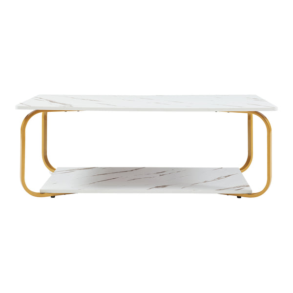 Tavolino Kolta 120x60x43 cm effetto marmo [en.casa]