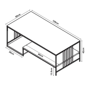 Tavolino Centrale da Salotto Klibro 120x60x42 cm [en.casa] 