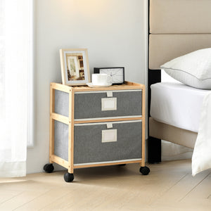 Tavolino laterale in bambù Noorliit su ruote in varie dimensioni [en.casa]