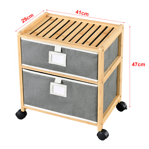 Tavolino laterale in bambù Noorliit su ruote in varie dimensioni [en.casa]
