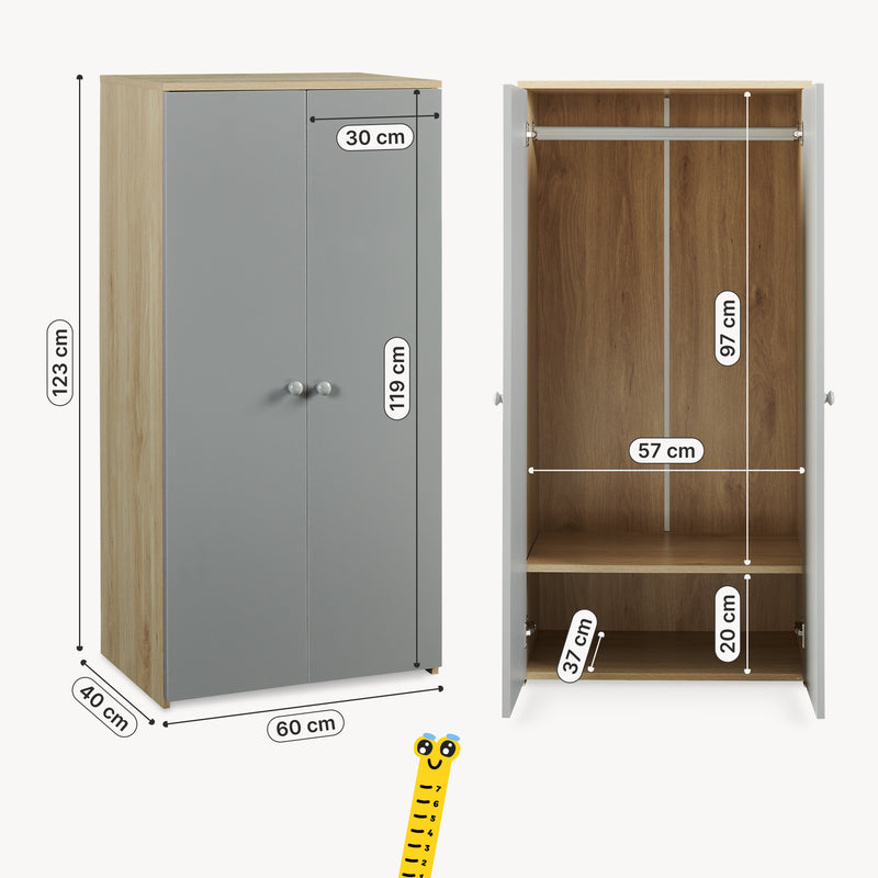 Schizzo in scala Armadio Beldinupp per Cameretta 123 x 60 x 40 cm [en.casa]