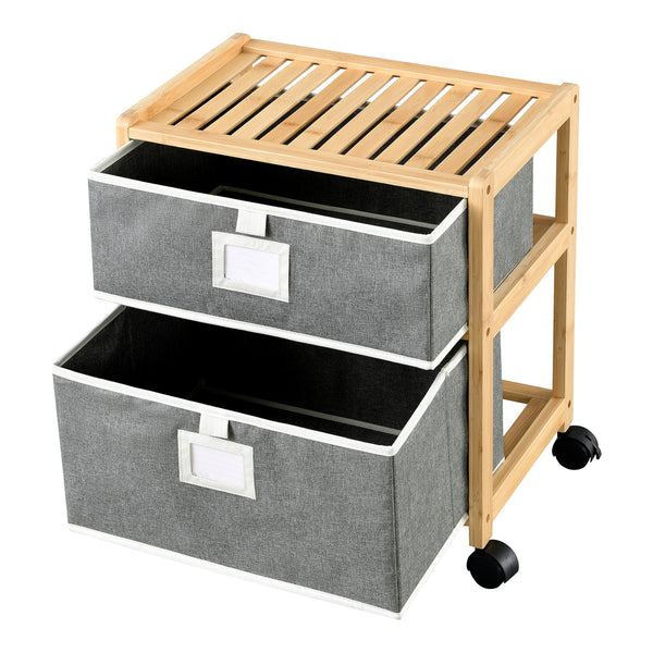 Tavolino laterale in bambù Noorliit su ruote in varie dimensioni [en.casa]