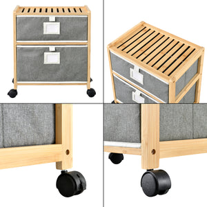 Tavolino laterale in bambù Noorliit su ruote in varie dimensioni [en.casa]