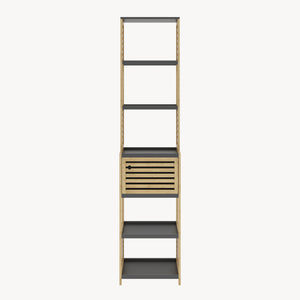 Scaffale da Bagno Kydesby in Bambù con Ripiani Aperti e Scomparto ad Anta [en.casa]