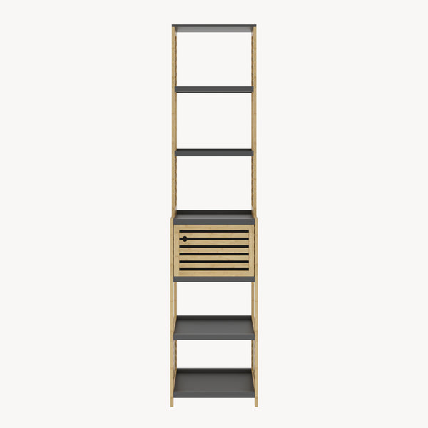 Scaffale da Bagno Kydesby in Bambù con Ripiani Aperti e Scomparto ad Anta [en.casa]