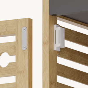 Scaffale da Bagno Kydesby in Bambù con Ripiani Aperti e Scomparto ad Anta [en.casa]