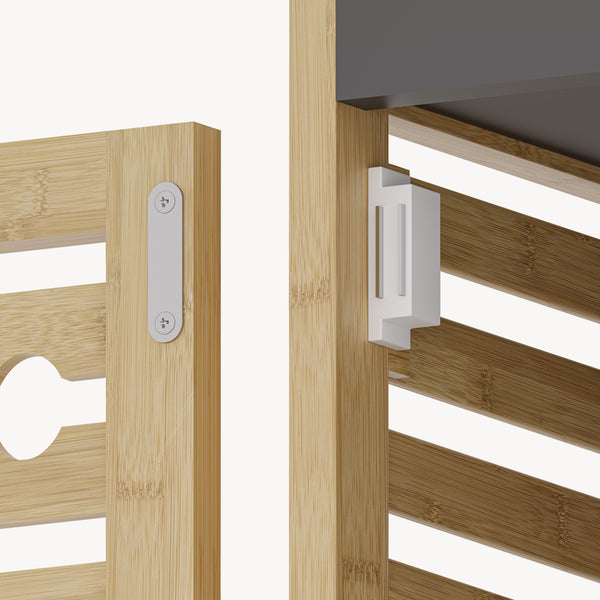 Scaffale da Bagno Kydesby in Bambù con Ripiani Aperti e Scomparto ad Anta [en.casa]