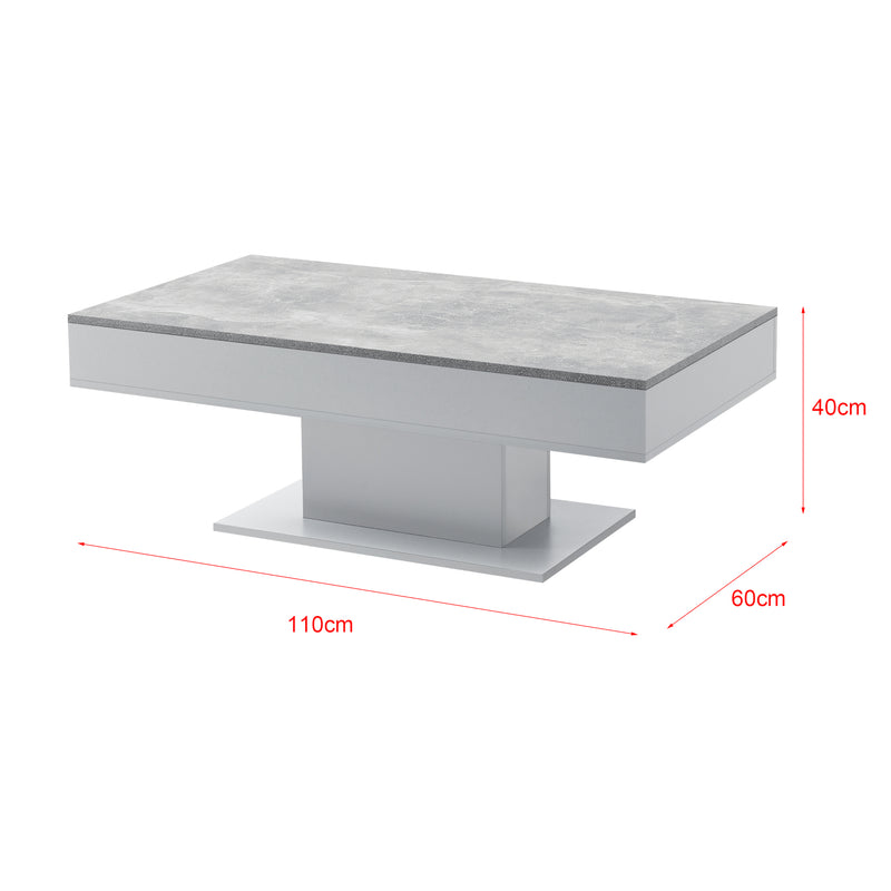 Schizzo in scala Tavolino da Salotto Lünen con Piano Scorrevole 40 x 110 x 60 cm [en.casa] 